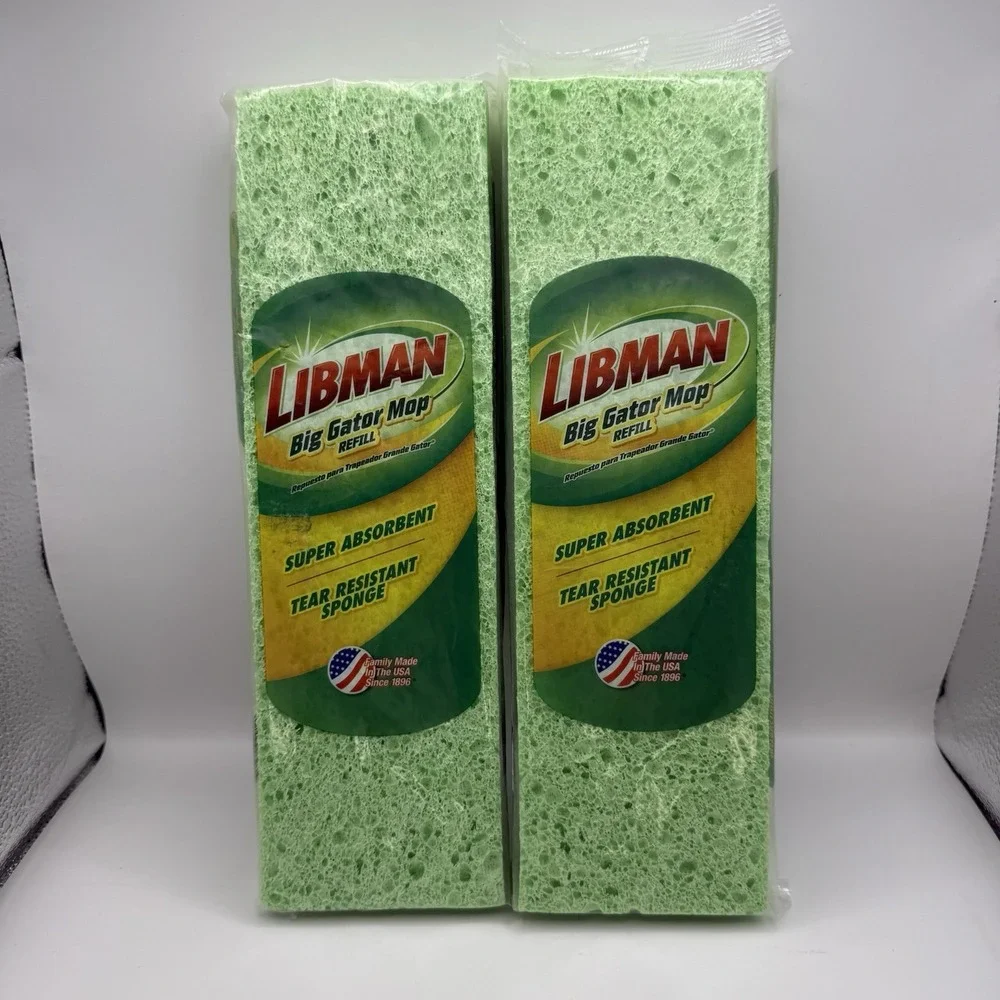 Lot of 2 LIBMAN Big Gator Mop Refill Super Absorbent  Tear Resistant 11.25
